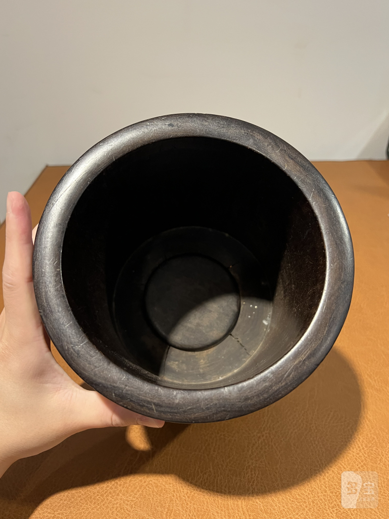明 紫檀素胎三足笔筒 - 图8